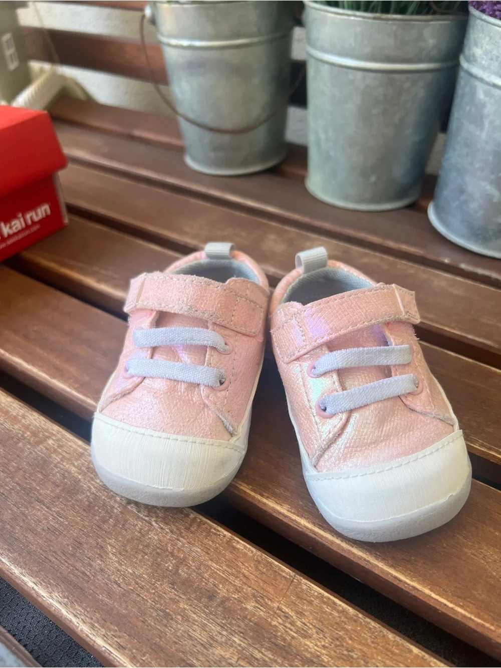See Kai Run Pink Metallic Baby Walker Shoe - Picture 3 of 7